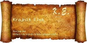 Krajnik Elek névjegykártya