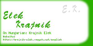 elek krajnik business card